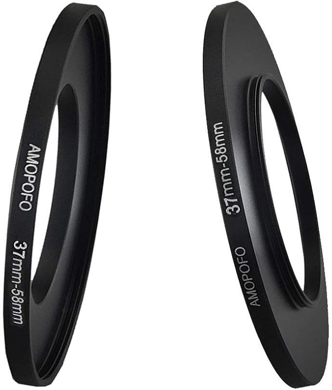 37mm to 58mm Metal Step Up Ring Adapter for Canon,for Nikon,for Sony,for Fuji, Camera Lenses & UV,ND,CPL Camera Filters, Made from CNC Machined Space Aluminum with Matte Black Electroplated Finish