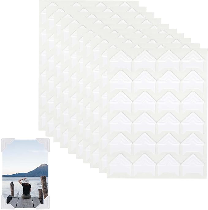 240 Pieces Photo Corners Self Adhesive Photo Corner Stickers, Scrapbook Picture Corners, Acid Free Self-Adhesive Photo Mounting Corners for DIY Scrapbooking Photo Album Journal Diary, 10 Sheets