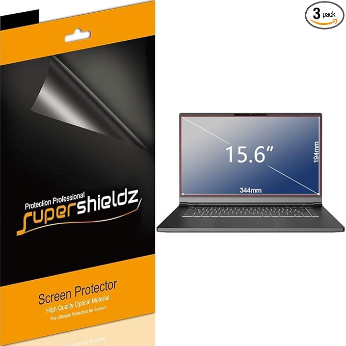 Supershieldz (3 Pack) Designed for Universal 15.6 inch with 16:9 Aspect Ratio Laptop Screen Protector, (344mm x 194mm) Anti Glare and Anti Fingerprint (Matte) Shield