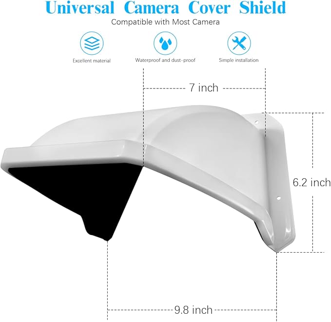 Sun Rain Cover Shield for Universal Security Camera, Surveillance Camera Cover Shield Protective Roof for Dome/Bullet Outdoor Cameras