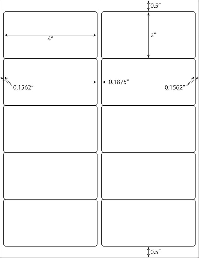 LabelMore 2000 2" x 4" Shipping Address Labels, Inkjet & Laser Compatible, Permanent Adhesive, 200 Sheets (10 Labels Each)