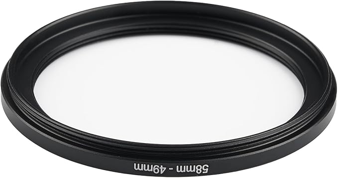 58mm to 49mm Step-Down Ring Filter Adapter,for All Brands UV ND CPL, Metal Ring Step-Down Rings Adapter Filter (58mm-49mm)