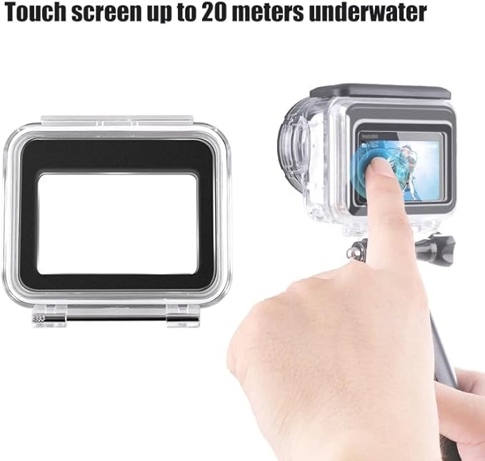 REFLEX CAMERA Charging Case Waterproof Case Touch-Screen Back Cover for Insta360 GO3 (Clear) – Underwater Touch Control Up to 20m, Durable PMMA Protection for Action Camera
