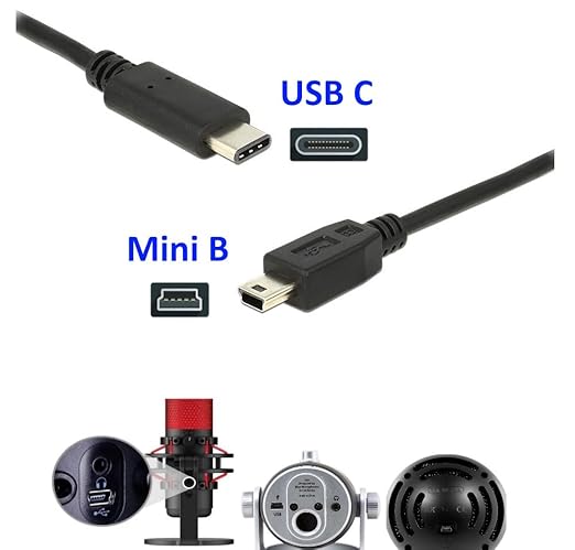USB C Type C Cable Cord Wire for Blue Yeti Black Out, Blue Snowball iCE USB Microphone, Compatible with New PC, Laptop, iPhone 15 16, Smartphone, MacBook (See Product Pictures & Details Before Buying)