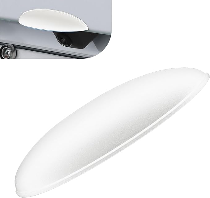 Ypoyney Car Rear View Camera Cover, Silicone Anti-Rain Reversing Cameras Protection, Non-Destructive Installation Rear View Camera Cover, Essential Accessories Rain Covers for Most Cars (White)