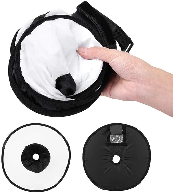 Softbox Diffuser, 42x16cm Foldable Ring Speedlite Flash Diffuser Macro Shoot Round Softbox with Storage Bag for Camera Flash Light
