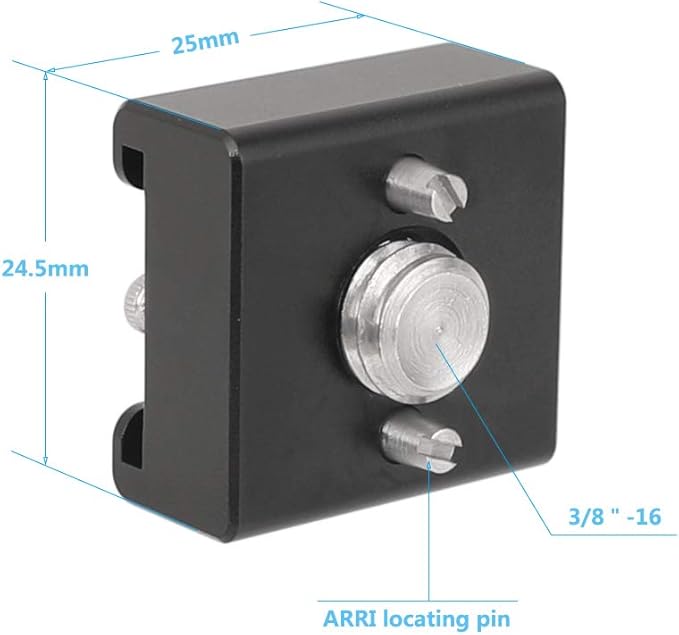 CAMVATE 3/8"-16 Cold Shoe Mount Adapter with Locating Pins Compatible for ARRI Standard Mounting Points - 2621