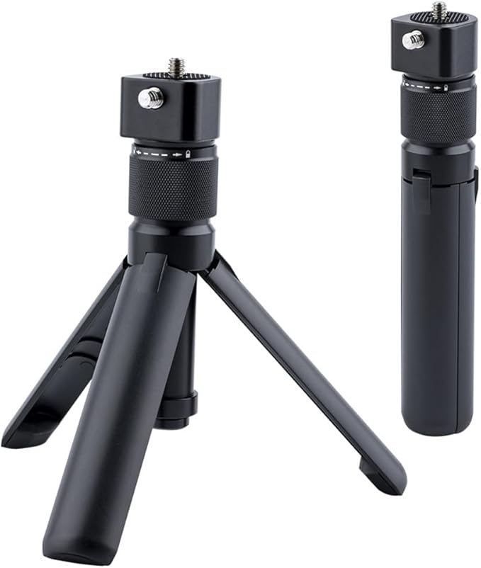 Bullet Time Handle Tripod Rotating Grip for Insta360 X5/X4/X3, DJI OSMO Pocket 3, GoPro – 360° Rotating Grip, 1/4" Thread, 6 lbs Capacity, Compact Selfie Stick & Tabletop Tripo