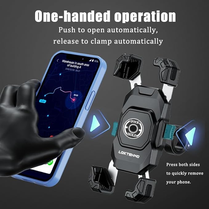 Anti-Theft UTV Phone Mount with Vibration Dampener, Adjustable UTV Cellphone Holder Fit on 1.5''/1.65''/1.75''/1.85'' Roll Cage Bar, for 5.4''-7'' Smartphone