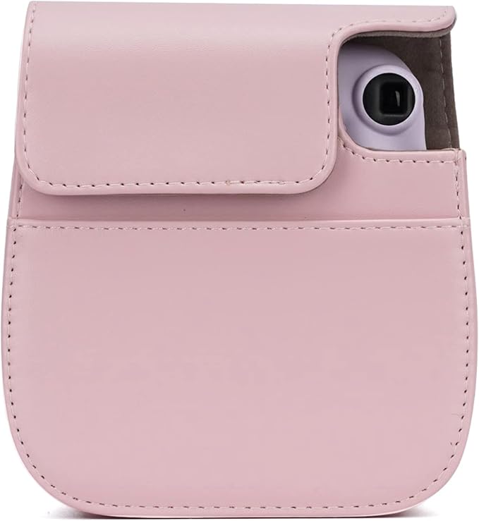 Frankmate Instant Camera Case Compatible with Fujifilm Instax Mini 11/9/8/8+ PU Leather Bag with Pocket and Adjustable Shoulder Strap Mini Photo Album (Pink)