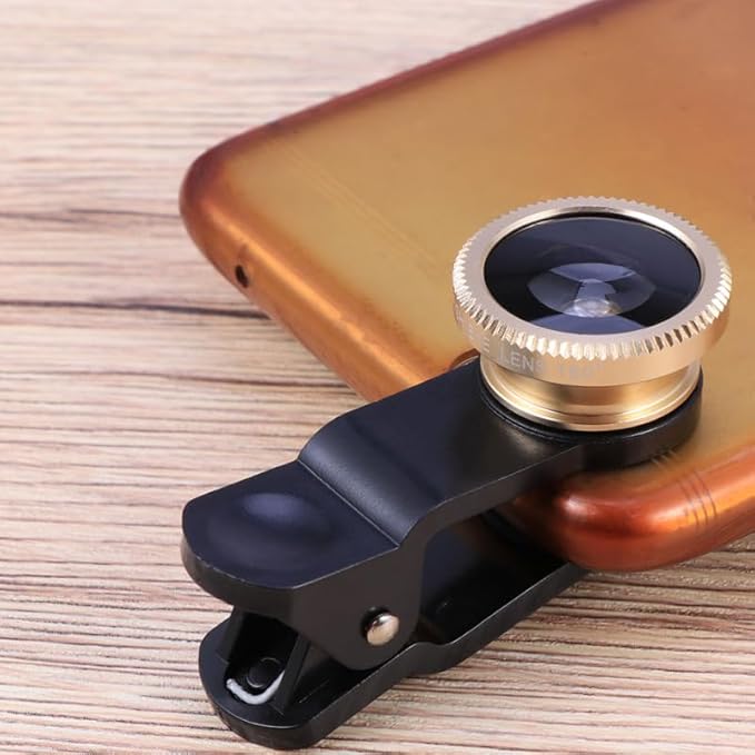 ibasenice 3 in 1 Phone Camera Lens Kit Wide Angle Macro Fisheye Clip-on Lens Compatible with iPhone and Smartphones for Outdoor and Travel Photography