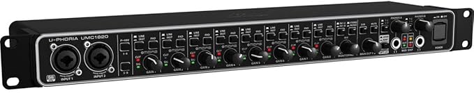 Behringer UMC1820 Audiophile 18x20 USB Audio/MIDI Interface with Midas Mic Preamplifiers and ADAT I/O | For Recording Microphones and Instruments