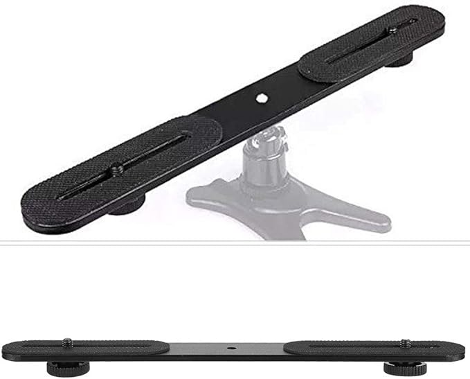 Flash Bracket Universal Dual Flash Bracket Holder with 2 Adapter Screws 1 4 Screw Hole Tripod Light Stand for SLR Cameras Adjustable Photography Accessories