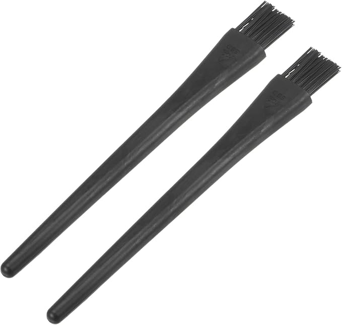 uxcell 2 Pcs Antistatic ESD Brush Portable Plastic Handle Nylon Lab Cleaning Brushes for Electronics Keyboard PCB BGA Repair Soldering, 18x14mm Bristles