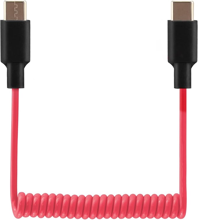 Mic Adapter for Rode Wireless GO 2 ME Pro Micro USB C to USB C Microphone Cable, for Hollyland Lark M1 / M2 / MAX / 150 / M1 / MAX Duo DAC Coiled Cable for PC Computer Android iPhone 15 16