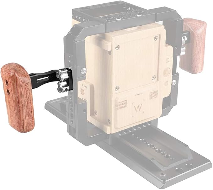 CAMVATE Wooden Handle Grip with 1/4"-20 Thumbscrew Knob for DSLR Camera Cage Rig (Left Hand) - 2218