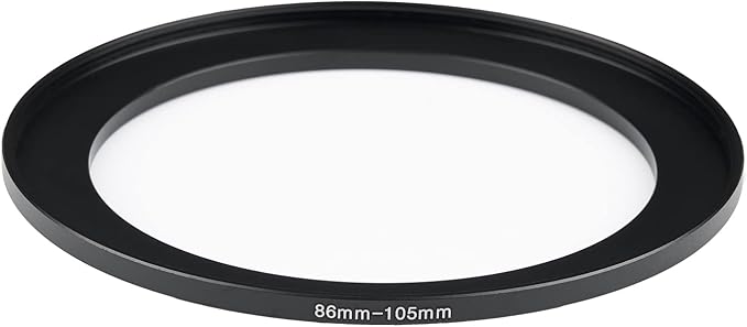 86mm Lens to 105mm Camera Lens Adapter 86mm to 105mm Step Up Ring Adapter Ring for All Brands of UV ND CPL, with Premium Lens Wiping Cloth 2 Pack (86mm-105mm)