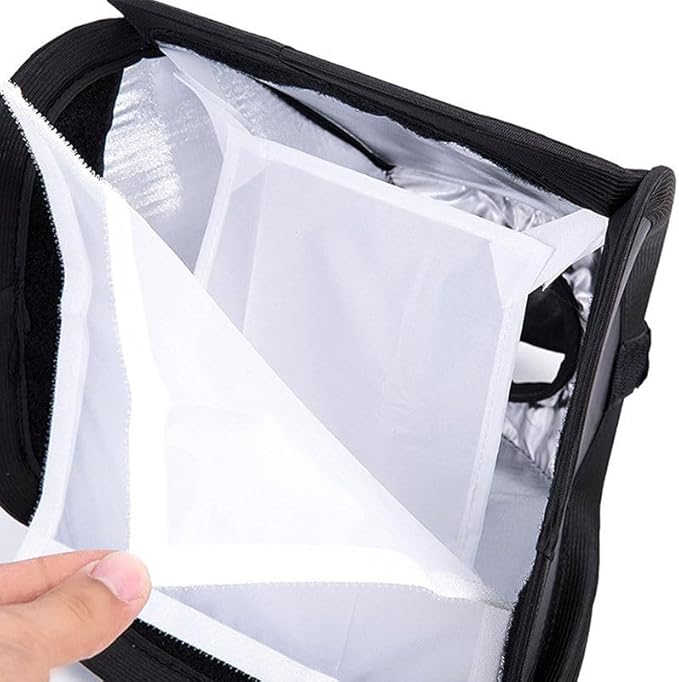REFLEX CAMERA 23×23cm (9×9in) Portable Softbox Flash Diffuser for DSLR Speedlite, Dual-Layer Reflective Lighting Modifier, Foldable Photo Studio Light Cover with Bag, Compatible with Canon, Nikon Sony
