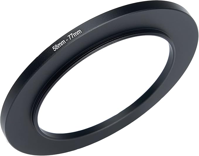 58mm to 77mm Camera Filter Step-Up Ring Adapter - Metal for All Brands UV ND CPL Filters