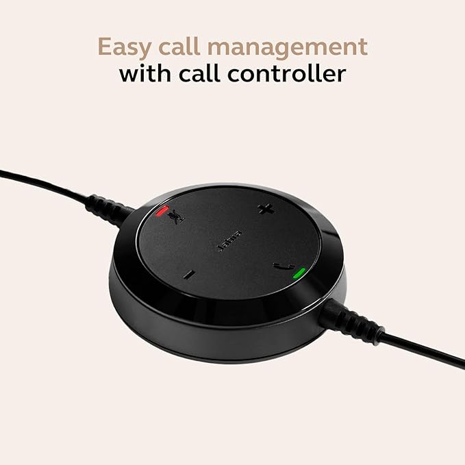 Jabra Evolve 20 SE Wired Single-Ear Headset with Microphone for Work, USB-A and USB-C Wired Headphones, Works with Online Meeting Platforms, Connects to Laptops, iPhone & Android Devices