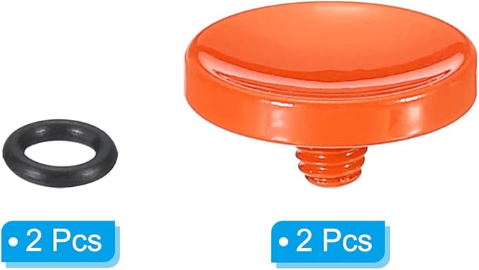 PATIKIL Camera Shutter Button, 2 Pack Soft Shutter Release Button Pure Copper Camera Button Concave Suitable for Nikon for Fujifilm for Leica DSLR/SLR Camera, Orange