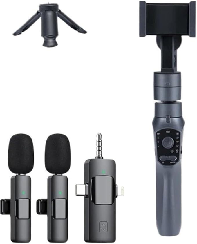 Handheld 3-axis Mobile Gimbal Handy Stabilizer，Compatible for Cell Phone Holder Real-time Tracking Stabilizzatore Smartphone Selfie(F10pro Set)