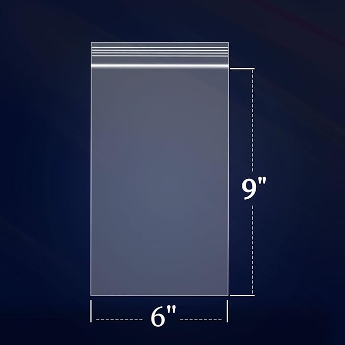 iMailer - 100 Count - 6" x 9" Clear Reclosable Zip Plastic Poly Bags 2 Mil for A7 A8 A9 Cards & Envelopes, Bakery, Cookies, Treats
