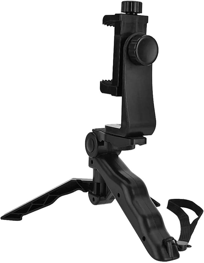 Smartphone Stabilizer, Foldable Cellphone Gimbal Holder Handheld Hand Grip Mount Bracket with Three Sided Selfie Sticks for Photography