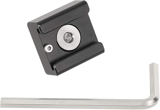 CAMVATE 3/8"-16 Cold Shoe Mount Adapter with Locating Pins Compatible for ARRI Standard Mounting Points - 2621