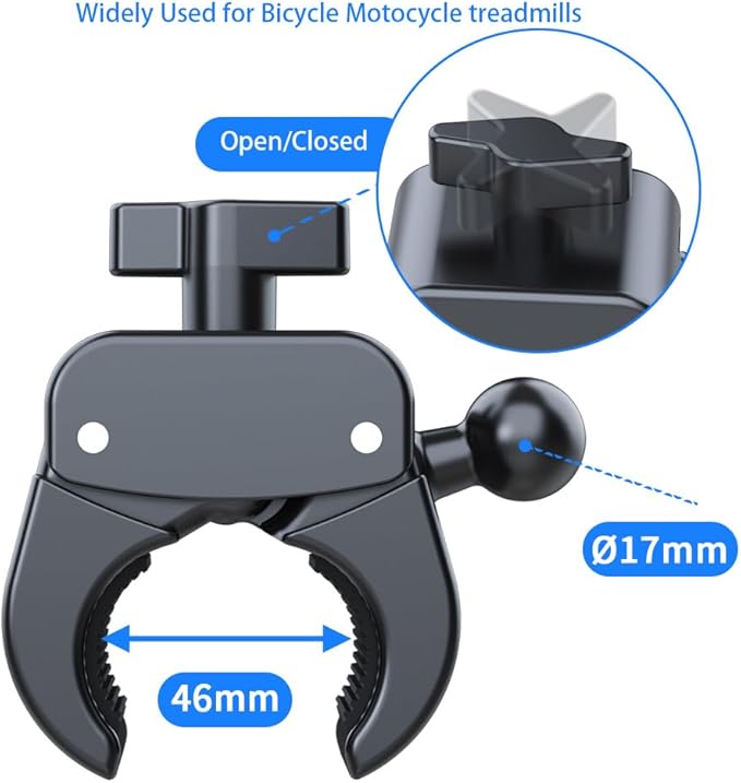 Bicycle Phone Holder,Bike Cell Phone Holder for iPhone 16 15 14 13, Galaxy S24 S23 & 4.5-7" SmartPhone,360° Rotatable Handlebar Phone Mount for Scooter ATV Road Mountain Bike Golf Car Navigation