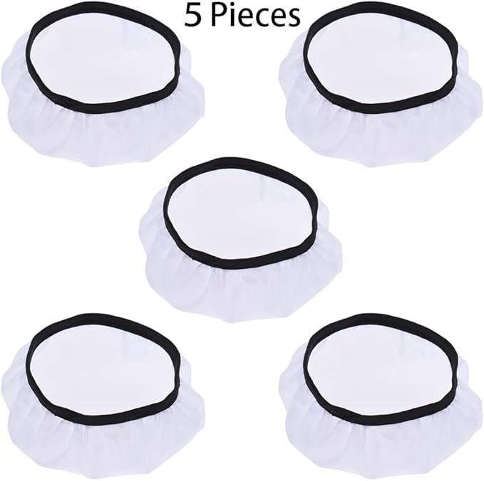 5 Pieces 7 Inches/ 18 cm Standard Diffuser Light Sock Cloth White Lampshade Reflector Lamp Sock for Studio Strobe Reflector