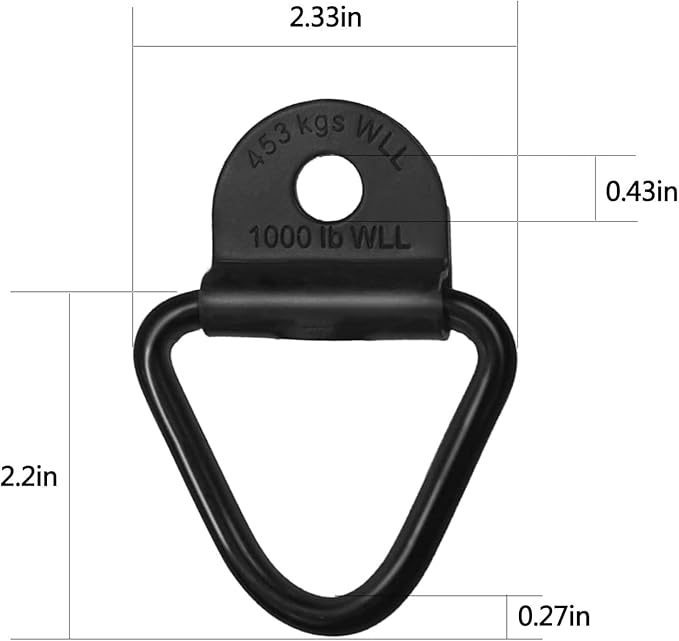Cargo Tie-Down Anchors,8-Pack Black Steel V-Ring Bolton Trailer Cargo Tie Down,for Trailers,Trucks and Warehouses Replacement for D-Ring Plastic Flush Mount Pan Fitting Tie Down