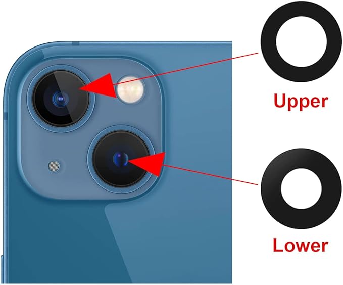 OEM Rear Back Camera Glass Lens Replacement for iPhone 13 and iPhone 13 mini with Pre-Installed Adhesive and Repair Tool Kit