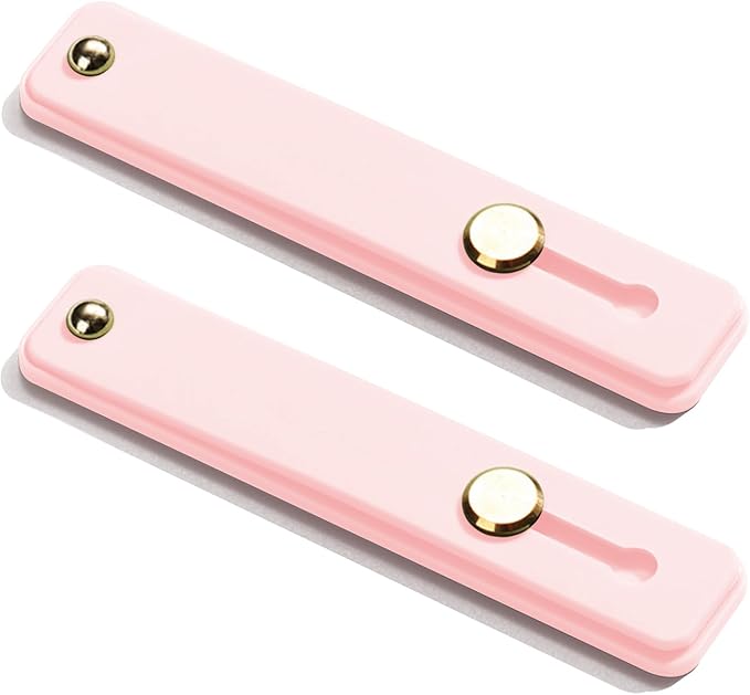 TENOC Phone Grip 2 Pieces Pink Universal Sticky Finger Strap Holder for Smartphone or Cell Phone Case