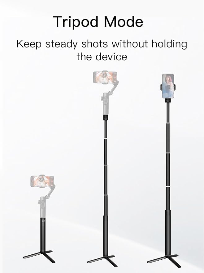 AOCHUAN 3-Axis Gimbal Stabilizer for Smartphone Smart XPro Black & B20 Storage Bag & E10 Extension Rod
