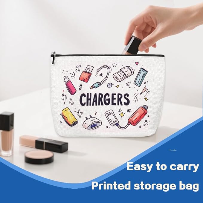 ShiQiao Spl Cable Organizer Bag Travel Accessories for Women Men Birthday Christmas Gifts for Daughter Son Friend Chargers Cable Storage Travel Makeup Bag Organizer Cosmetic Pouch Bags with Zipper