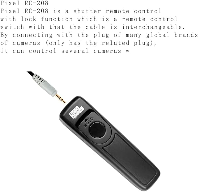 Pixel Remote Switch Shutter Release Cord for Canon EOS Rebel T6 T7 T5 EOS R R5 R3 Mark II R6 R7 R8 R10 R100 RP T8i T7i T6s T6i T5i T4i SL3 SL2 90D 80D 70D 77D M5 M6 5D 6D 7D Mark II SX70 SX60 & More