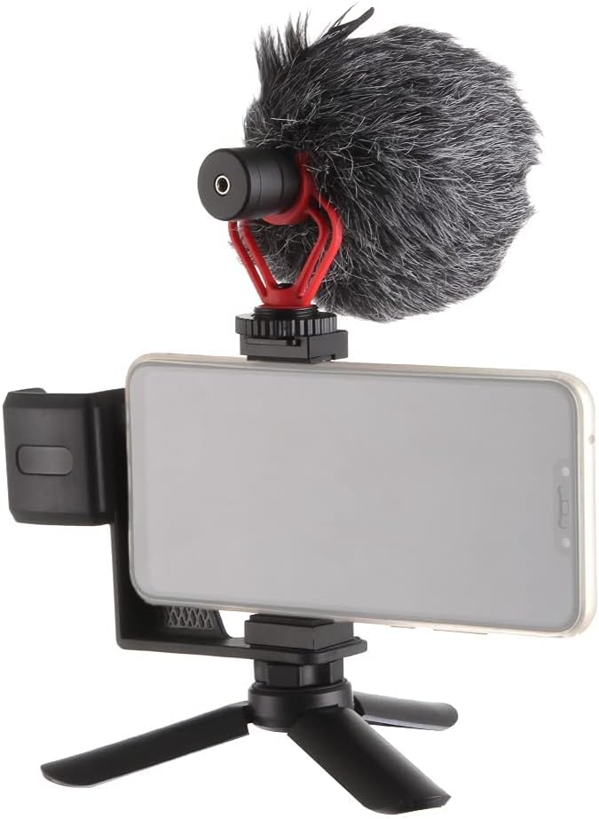 FocusFoto Video Cage Handle Rig + Mini Tripod Kit for Smart Phone