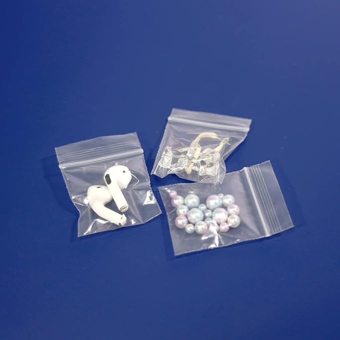 iMailer - 500 Count - 2" x 2" Small Plastic Bags-Clear Reclosable Zip Bags 2 Mil with Lock Seal Zipper for Coins, Jewelry, Snacks, Seeds
