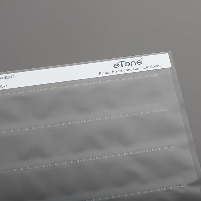eTone 35mm Film Negative Storage Sleeves, Archival Quality Polyethylene, 25.5x29.2cm, 7 Strips of 6 Frames, Pack of 20