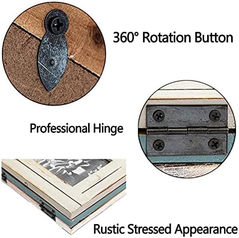 RiteSune Rustic Picture Frame 3 Folding 5X7 Triple Hinged Photo Frame Collage for Home Office Desk, Present for Christmas, New Year