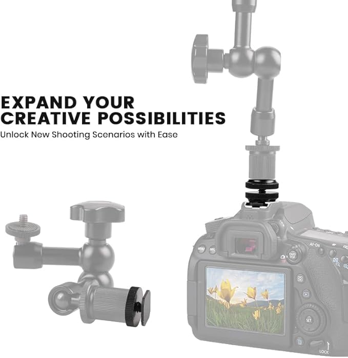 Hot Shoe Adapter 1/4 Inch Camera Hot Shoe Mount Adapter Tripod Screw for DSLR Camera Rig Cold Hotshoe Screw Accessory Attachment for Camera Flash Shoe to 1/4"-20 Male Post Adapter with Locking Disk