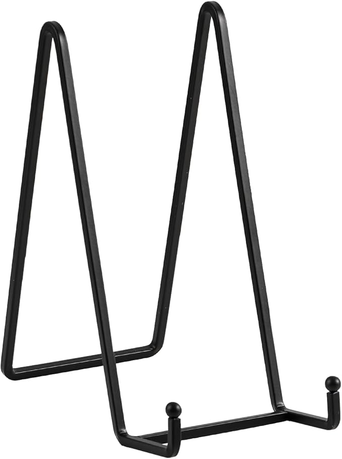 Plate Holder Easel Display Stand - 8 inch Metal Plate Stands for Display - Tabletop Picture Stand - Black Iron Easels for Display Pictures | Photo Frames | Book | Decorative Plates | Plaque -2 Pack