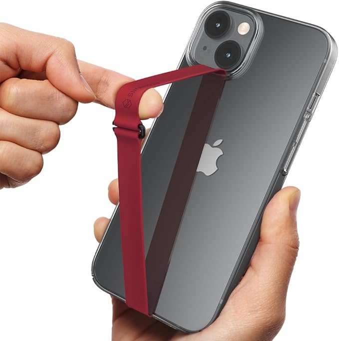 C-Shaped Clip Finger Phone Grip, Sinjimoru Silicone Cell Phone Strap for Phone Case with Clip as Phone Loop Holder for iPhone Case & Samsung Phone. Sinji Loop Clip Wine Red 200
