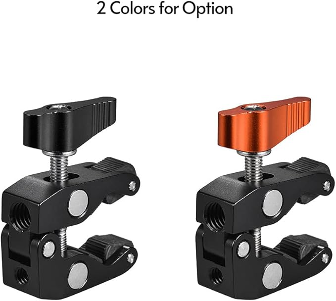 Andoer Super Clamp Tripod Clamp Crab Pliers Clip with 1/4 Inch & 3/8 Inch Screw Hole for DSLR Rig LCD Monitor Studio Light Camera Magic Arm, Orange