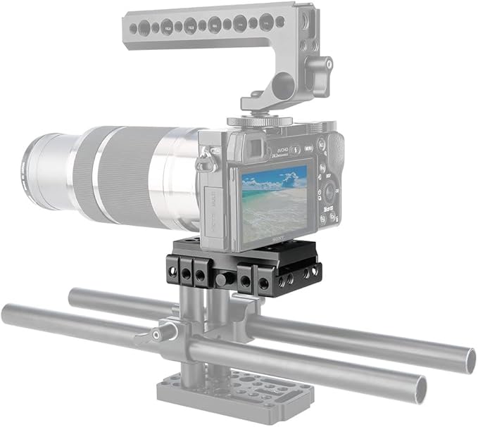 NICEYRIG Quick Release Base Plate Compatible with Manfrotto 577, 501, 504, 701 for DSLR Camera 15mm Rail Support System
