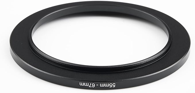 55mm to 67mm Step-Up Ring Filter Adapter,for All Brands UV ND CPL, Metal Ring Step-Up Rings Adapter Filter (55mm-67mm)