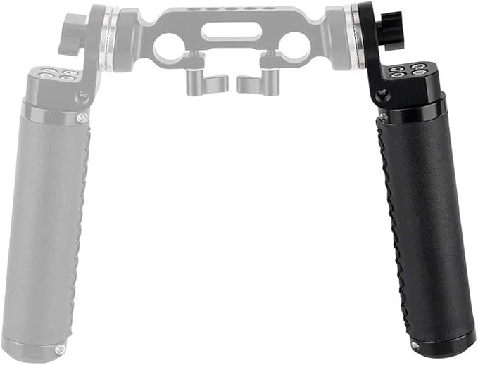 NICEYRIG Leather Rosette Handle M6 Thread Mount, Applicable for 15mm Camera Shoulder Rig Rod Support System