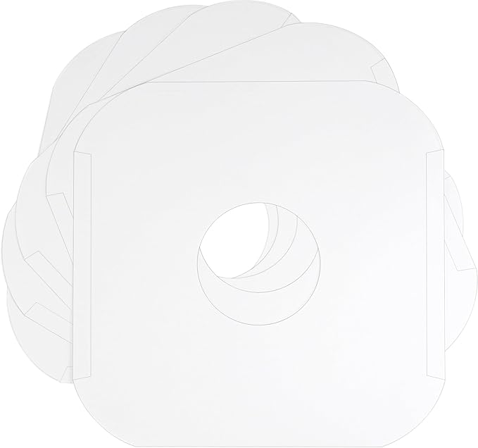 (100) Archival Quality Acid-Free Heavyweight Paper Inner Sleeves with Hole for 12" Vinyl Records - Durable 20# Paper - Easy Record Insertion - #12IW