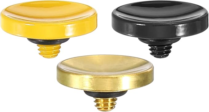 PATIKIL Camera Shutter Button, 3 Pack Soft Shutter Release Button Pure Copper Camera Button Concave, for Nikon for Fujifilm for Leica Black/Golden/Yellow